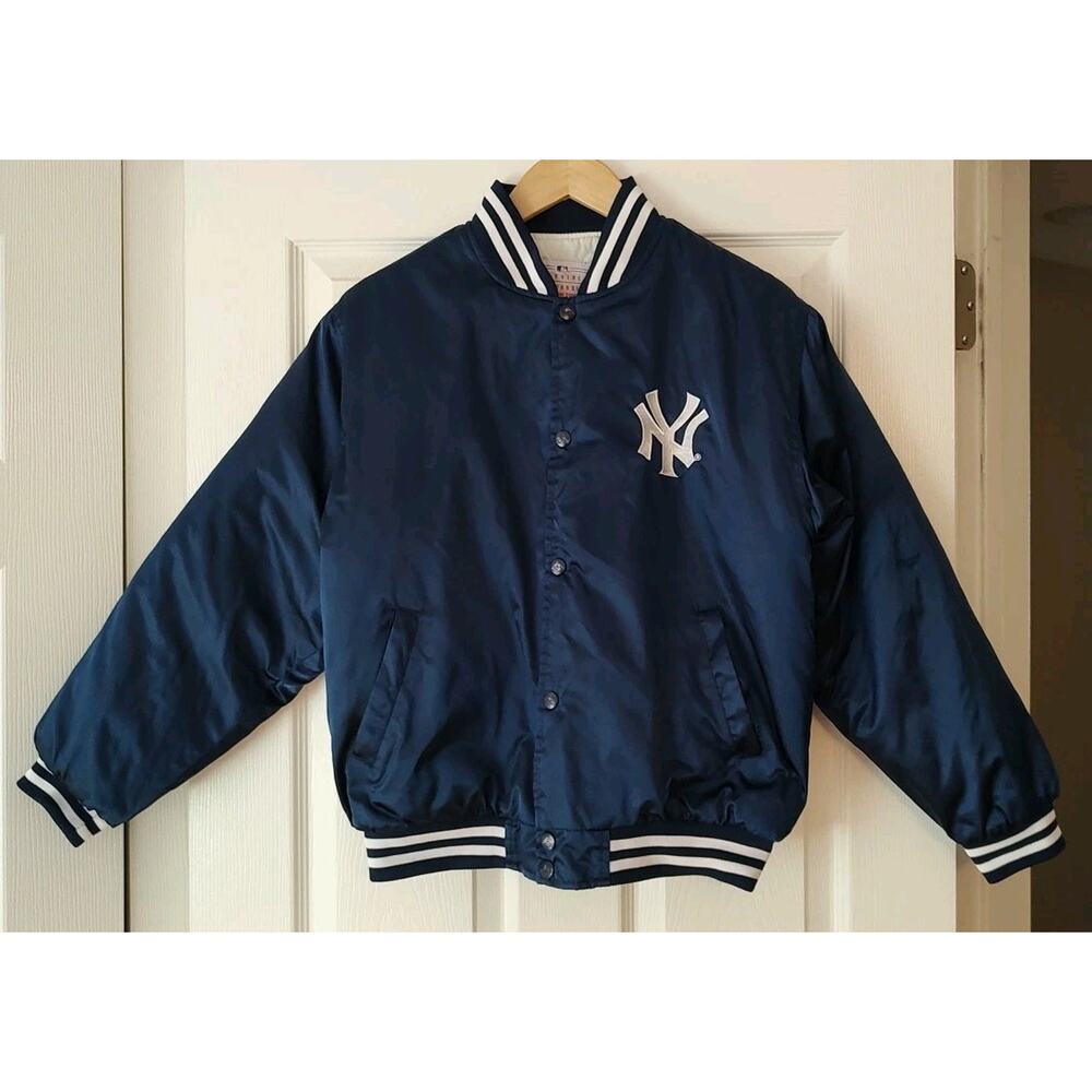 Youth Vintage NEW YORK YANKEES SATIN EMBROIDERED BOMBER JACKET Kids - Large